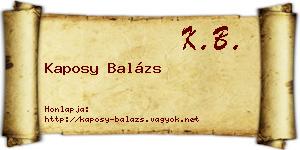 Kaposy Balázs névjegykártya
