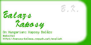 balazs kaposy business card
