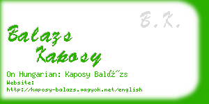 balazs kaposy business card
